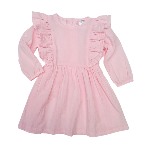 Pink Frilly Sleeve Dress