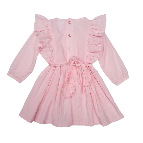 Pink Frilly Sleeve Dress