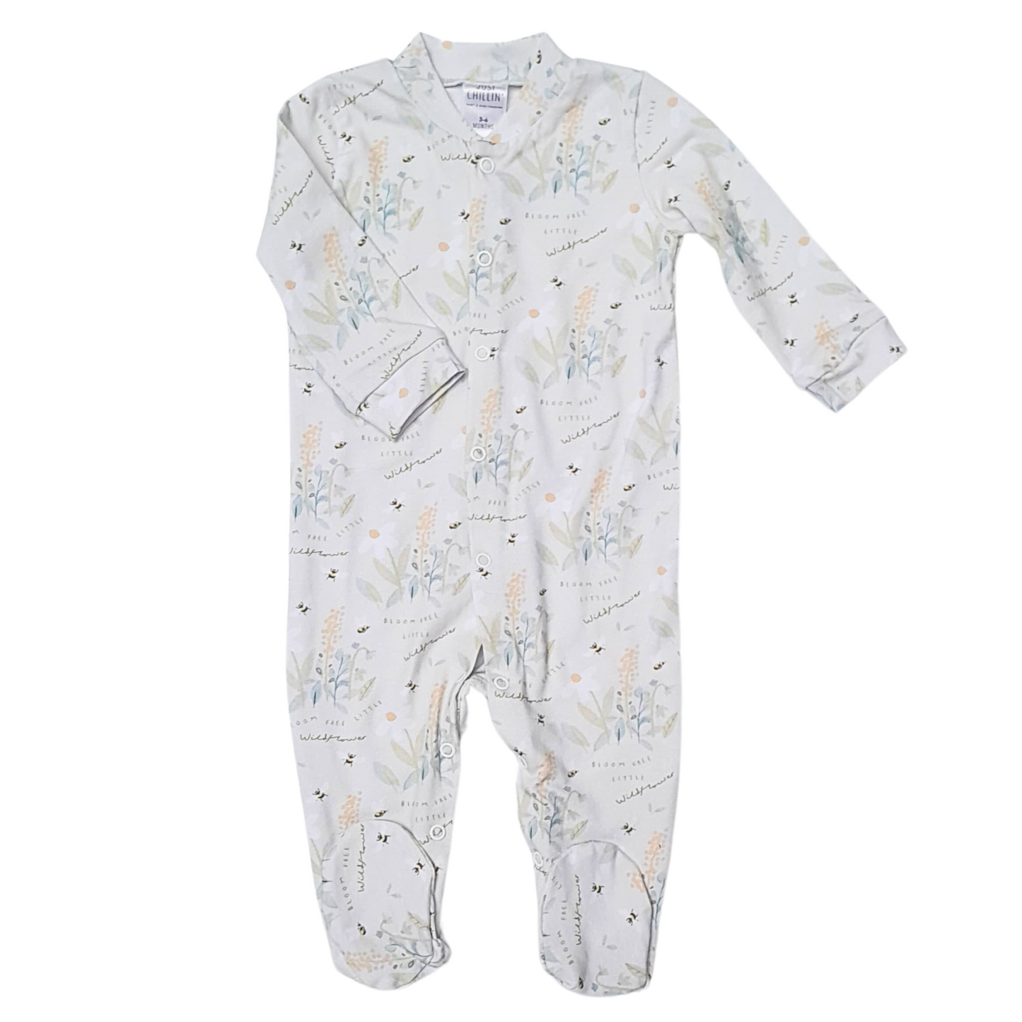 Cotton Lycra Wildflower Babygrow